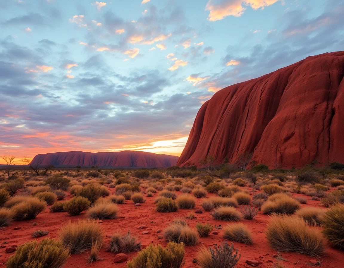 Australian Outback Uluru at sunrise, professional landscape photography