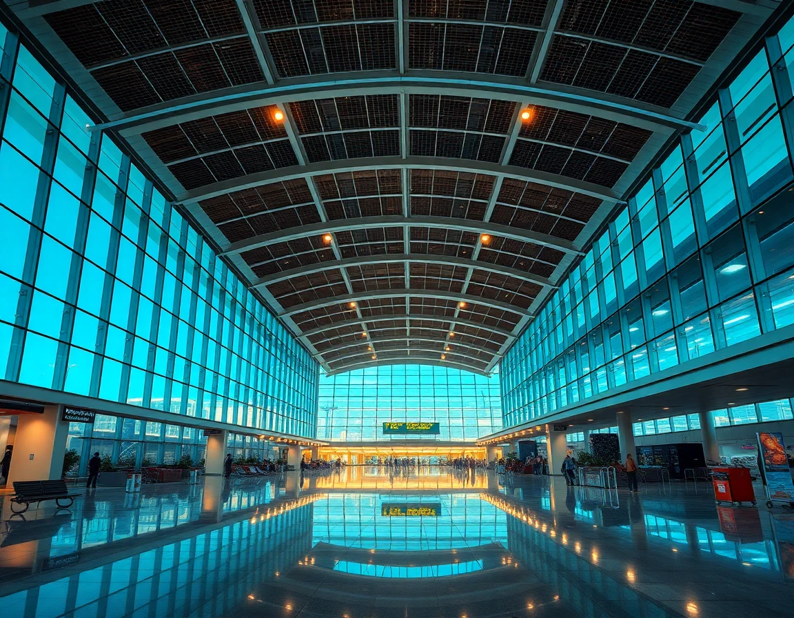 Manila Ninoy Aquino airport modern terminal, wide angle architectural